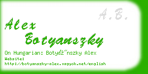 alex botyanszky business card